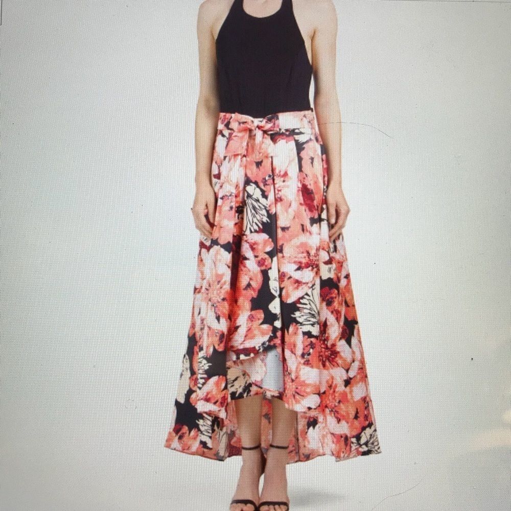 Beautiful IGNITE Halter Printed Mikado Dress